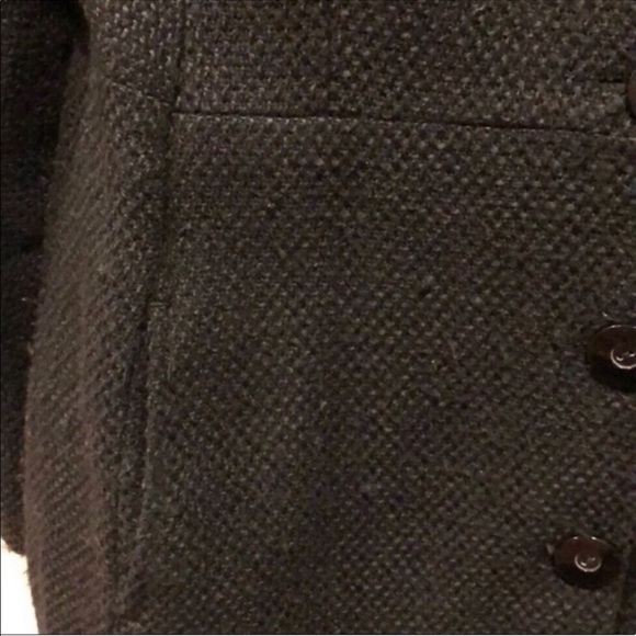 Black Wool Blend Textured Lined Great Quality Peacoat - Picture 10 of 11